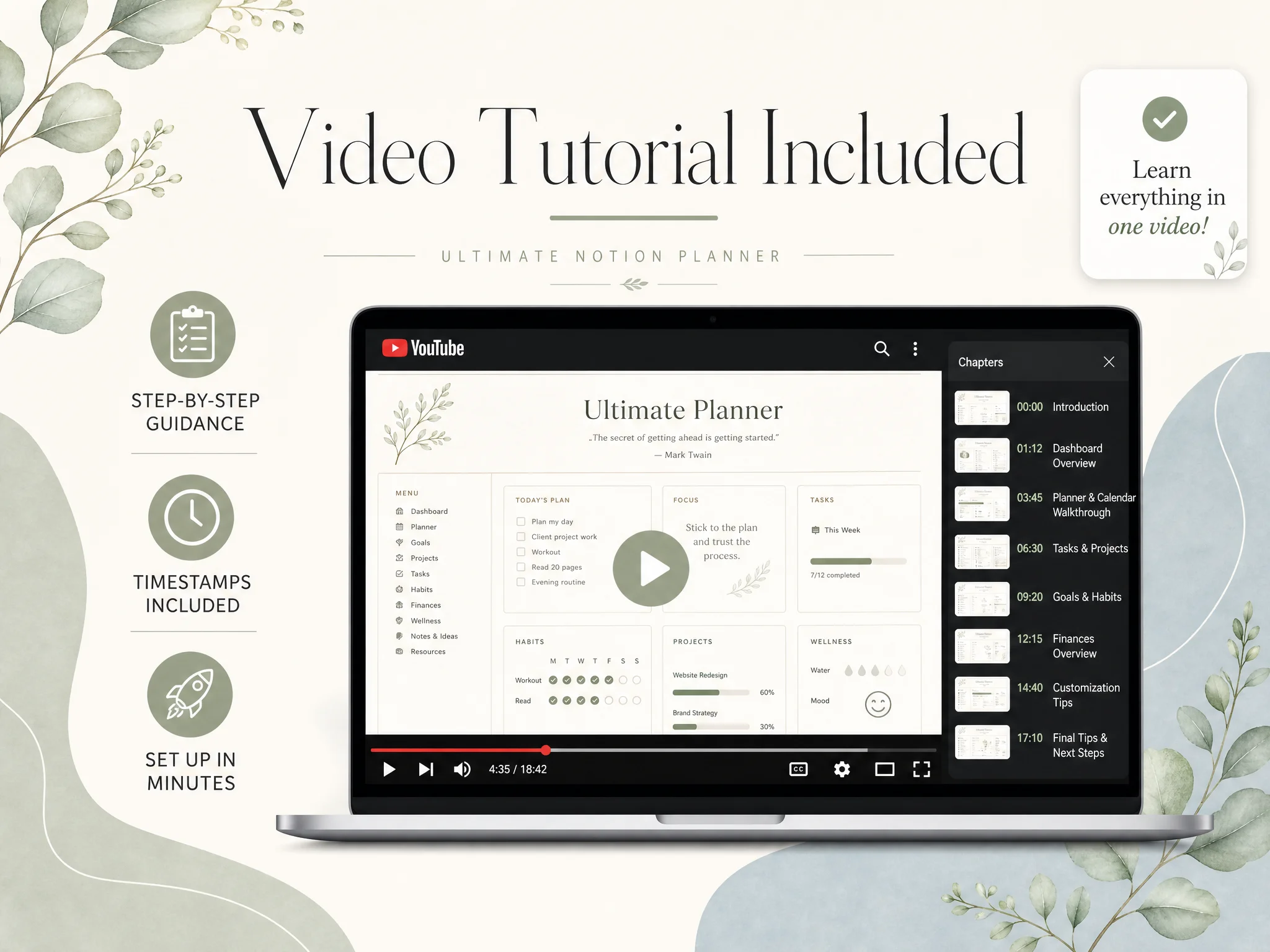 Notion Life OS - Comprehensive YouTube Video Tutorial Included